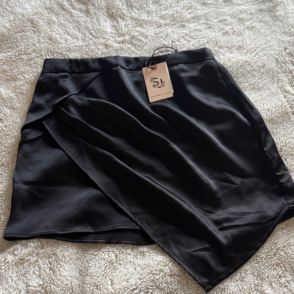 Sincerely Jules Black Satin Skirt